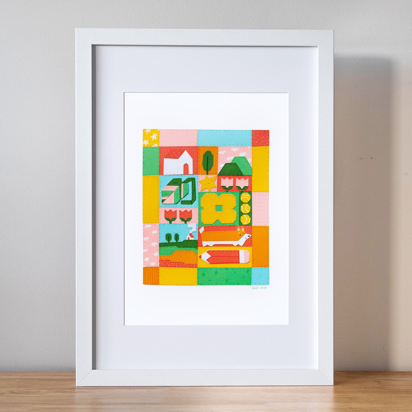 Pixel Patchwork Quilt Print