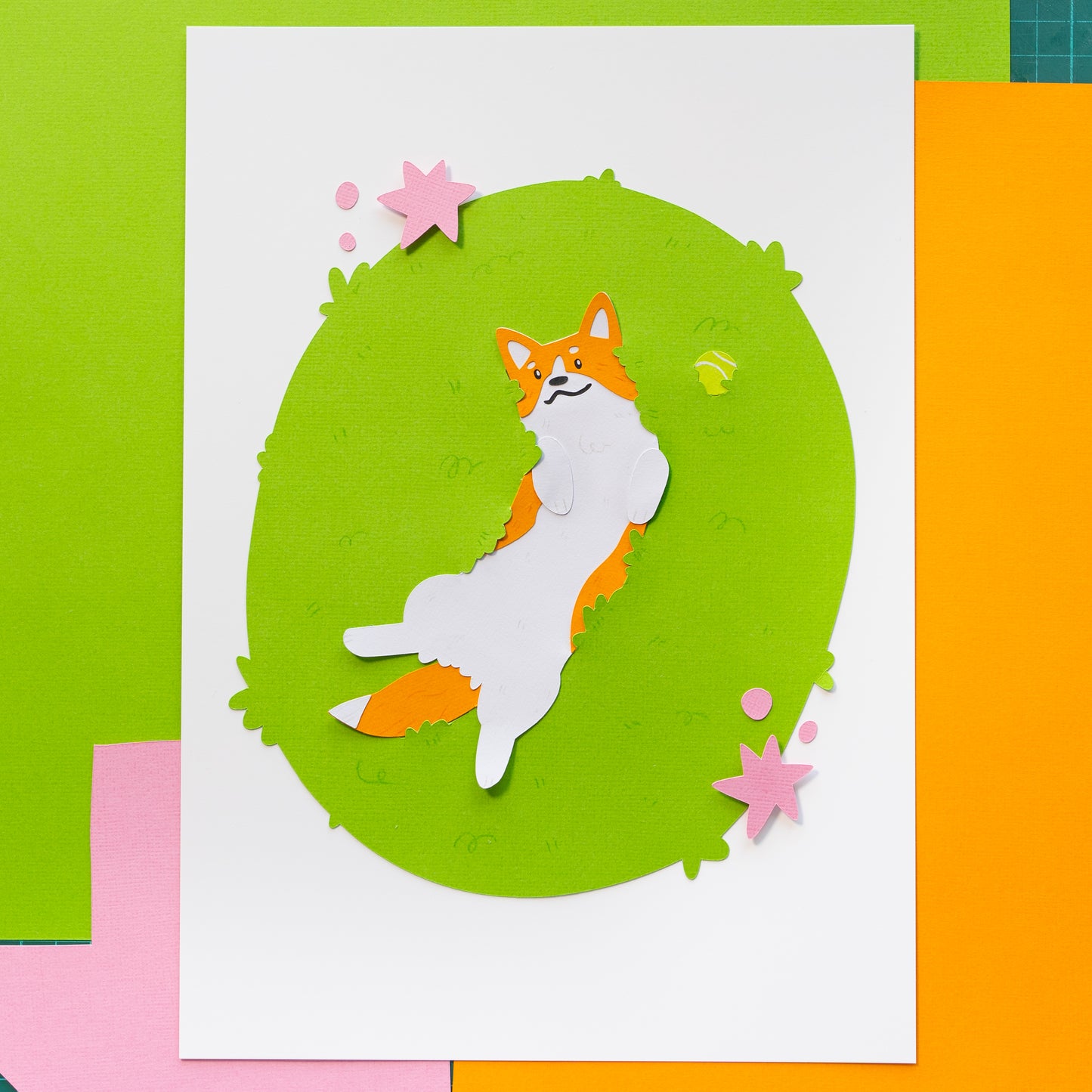 Corgi in the Grass Print Original