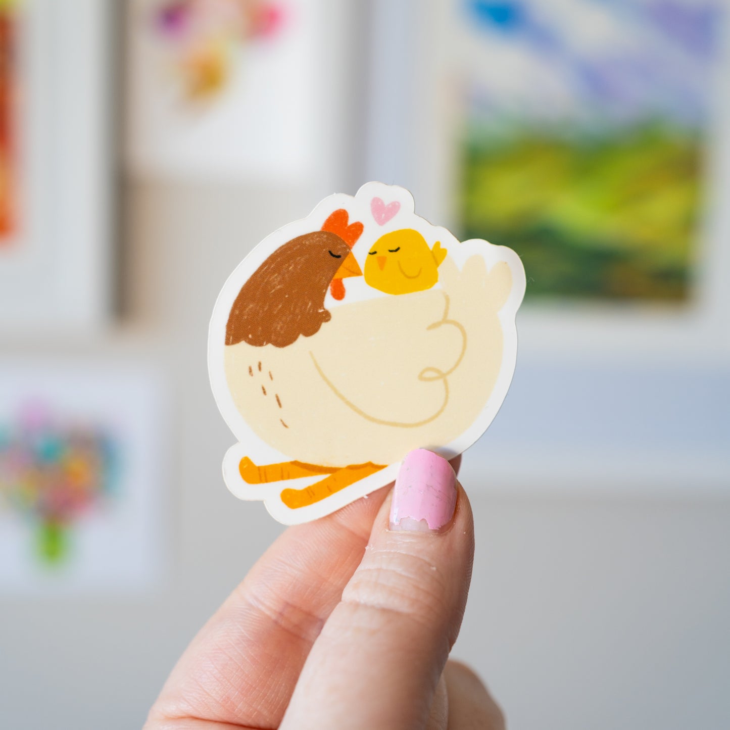 Chick & Hen Sticker