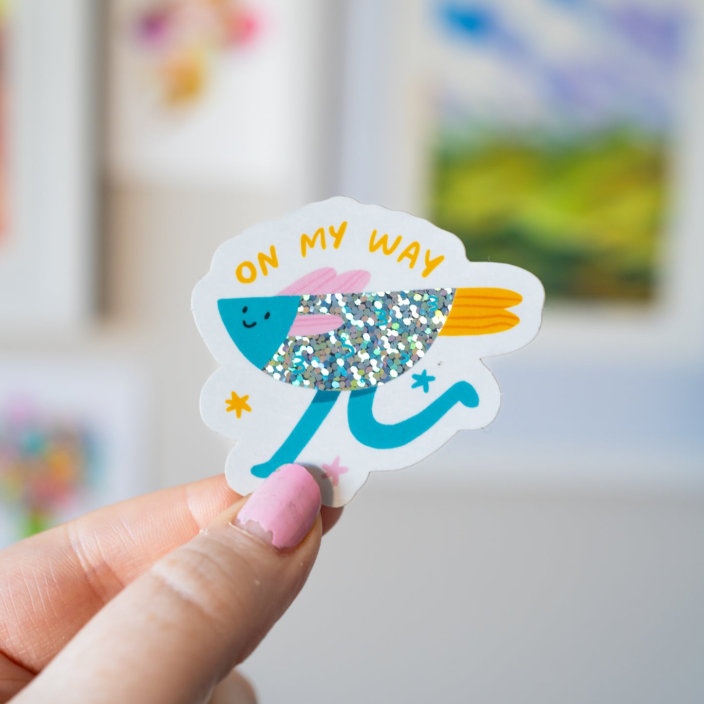 On My Way Fish Sticker