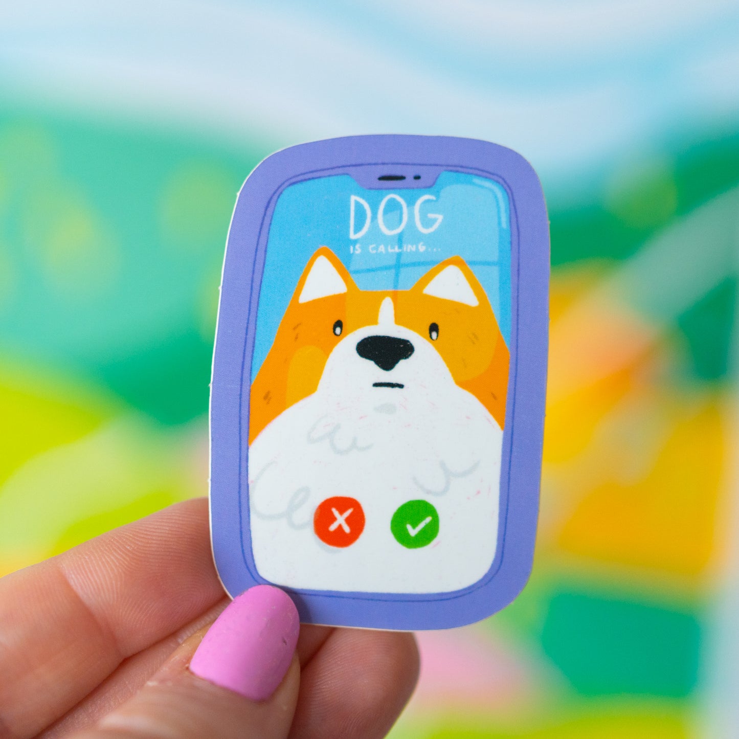 Dog is Calling Sticker