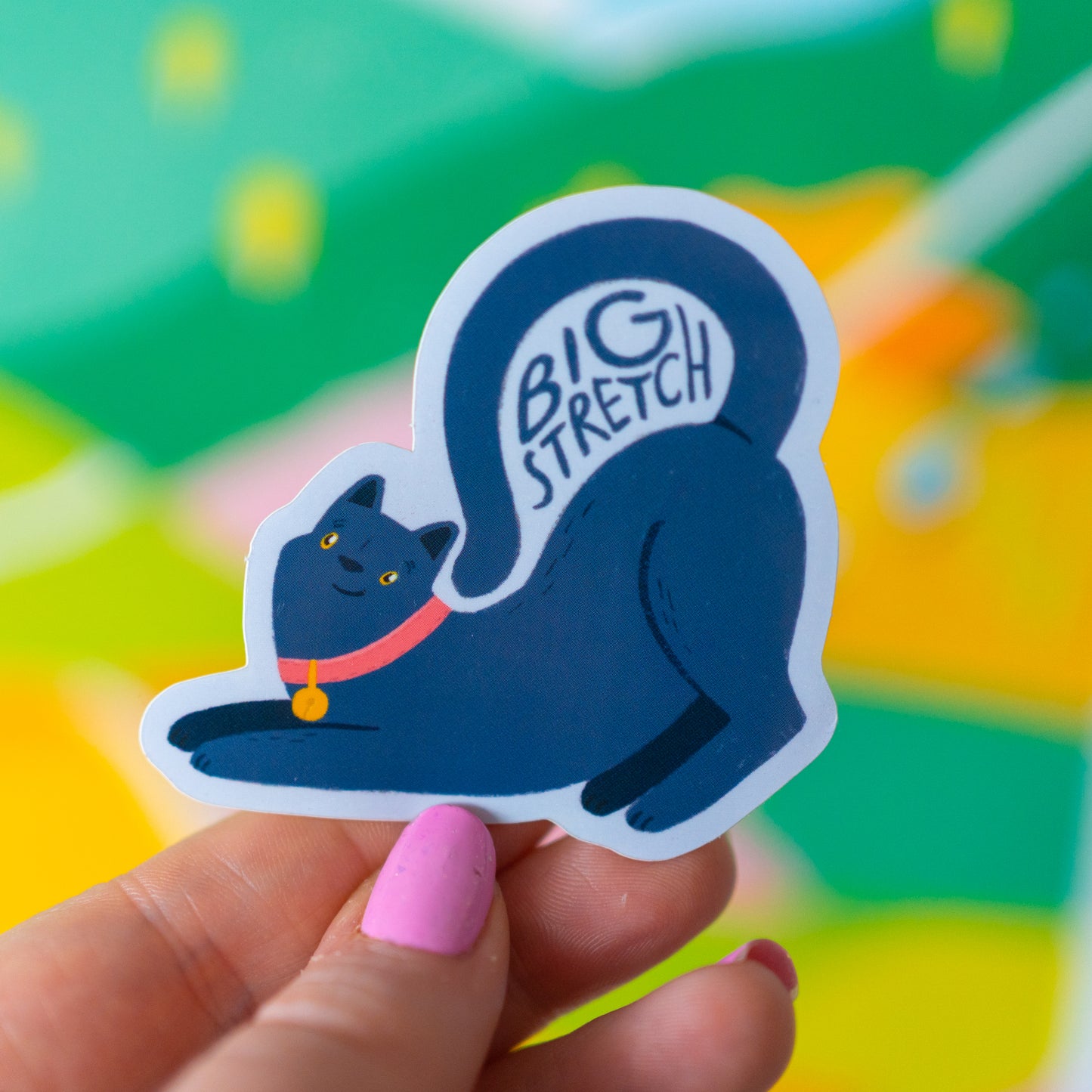 Big Stretch Cat Sticker