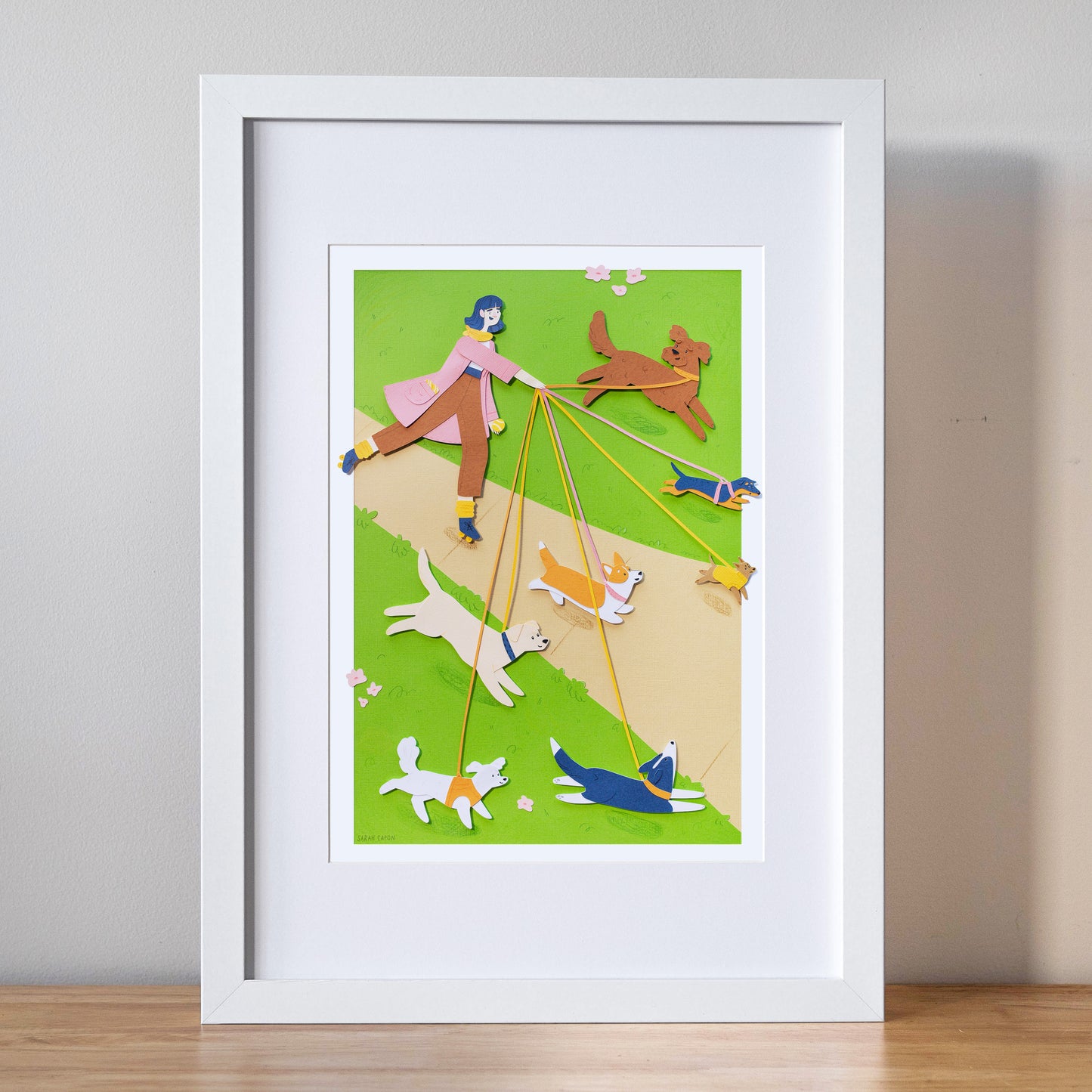 Skating with Dogs Print