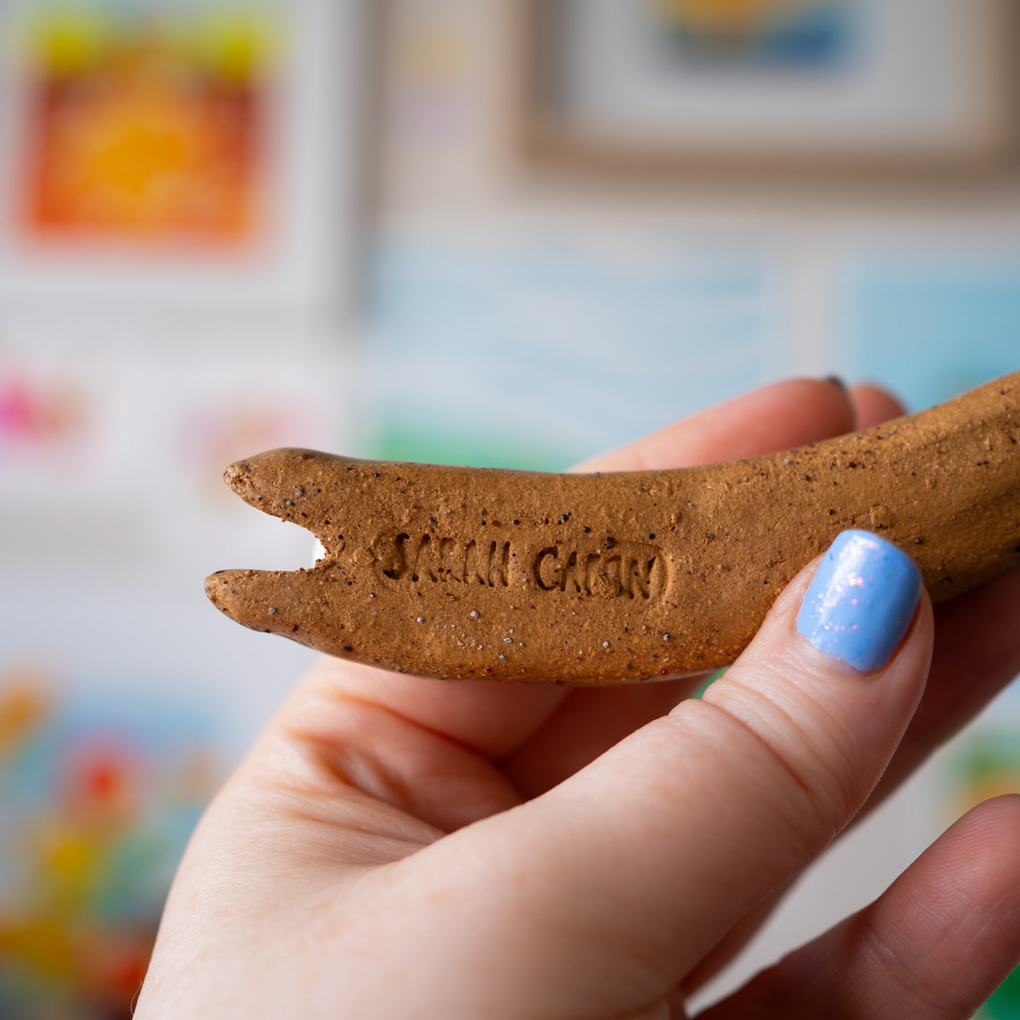 Bunny Brush Minder / Speckled Natural Clay 1