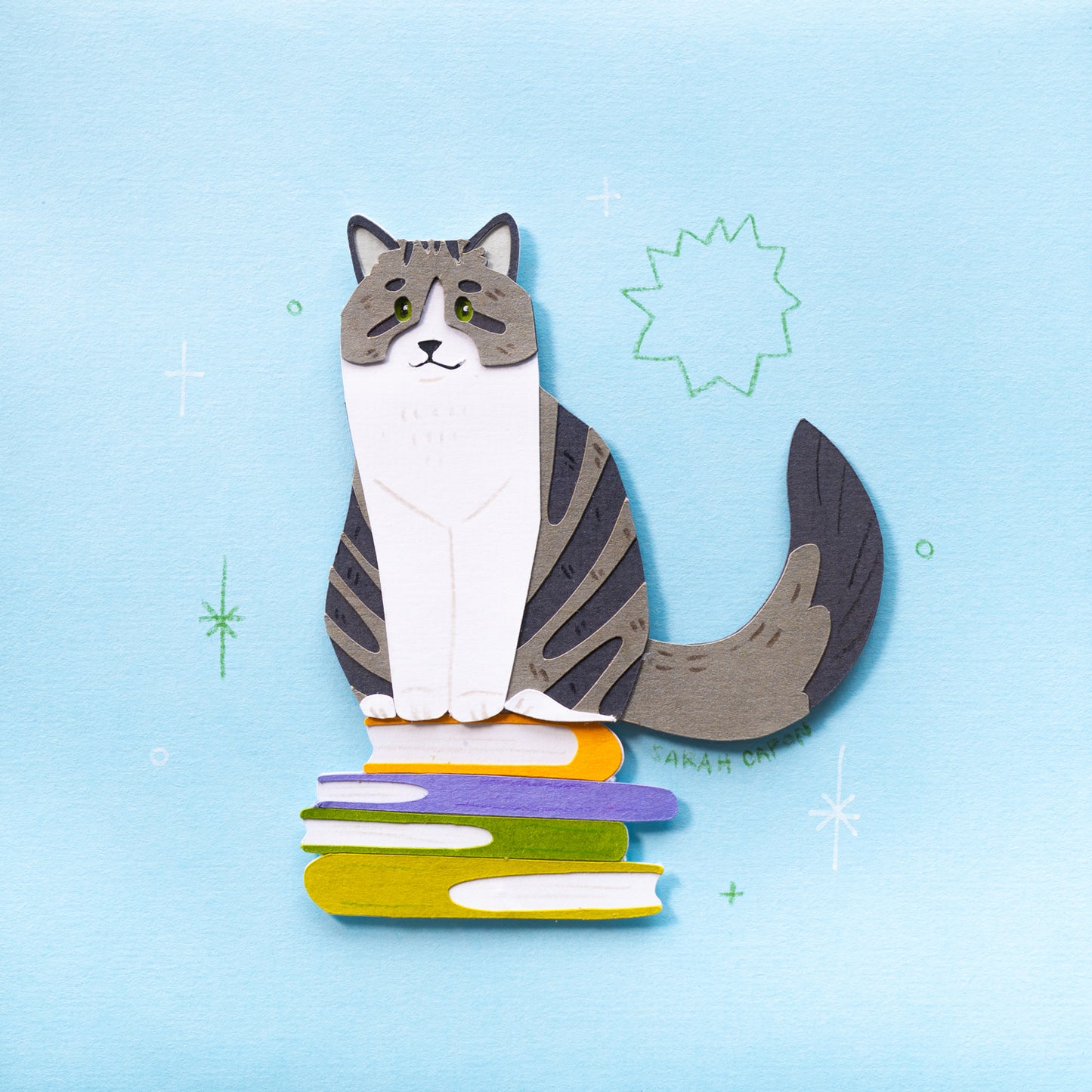 Tabby cats on Books