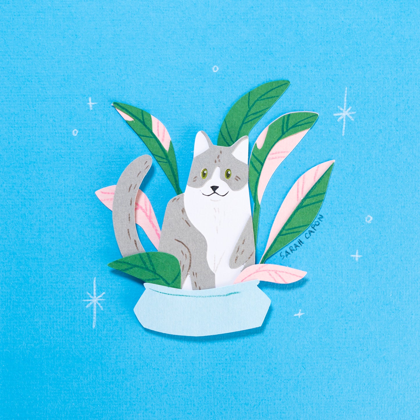 Grey and White Cats in Plants