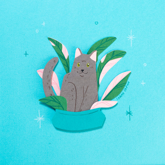 Grey Cats in Plants