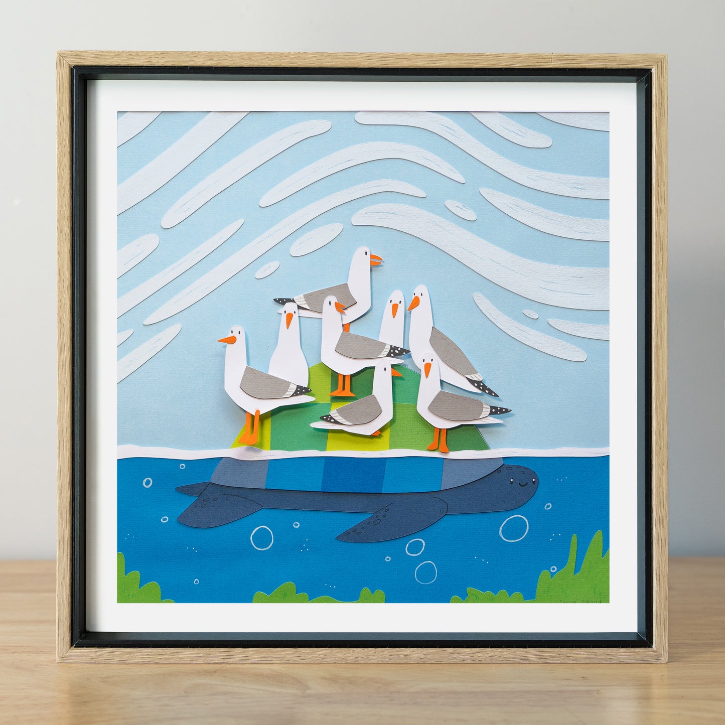 Seagulls and the Shell Print