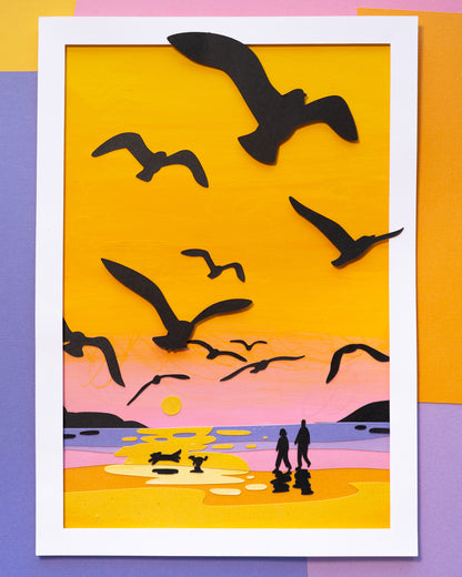 Seagull Sunset Original