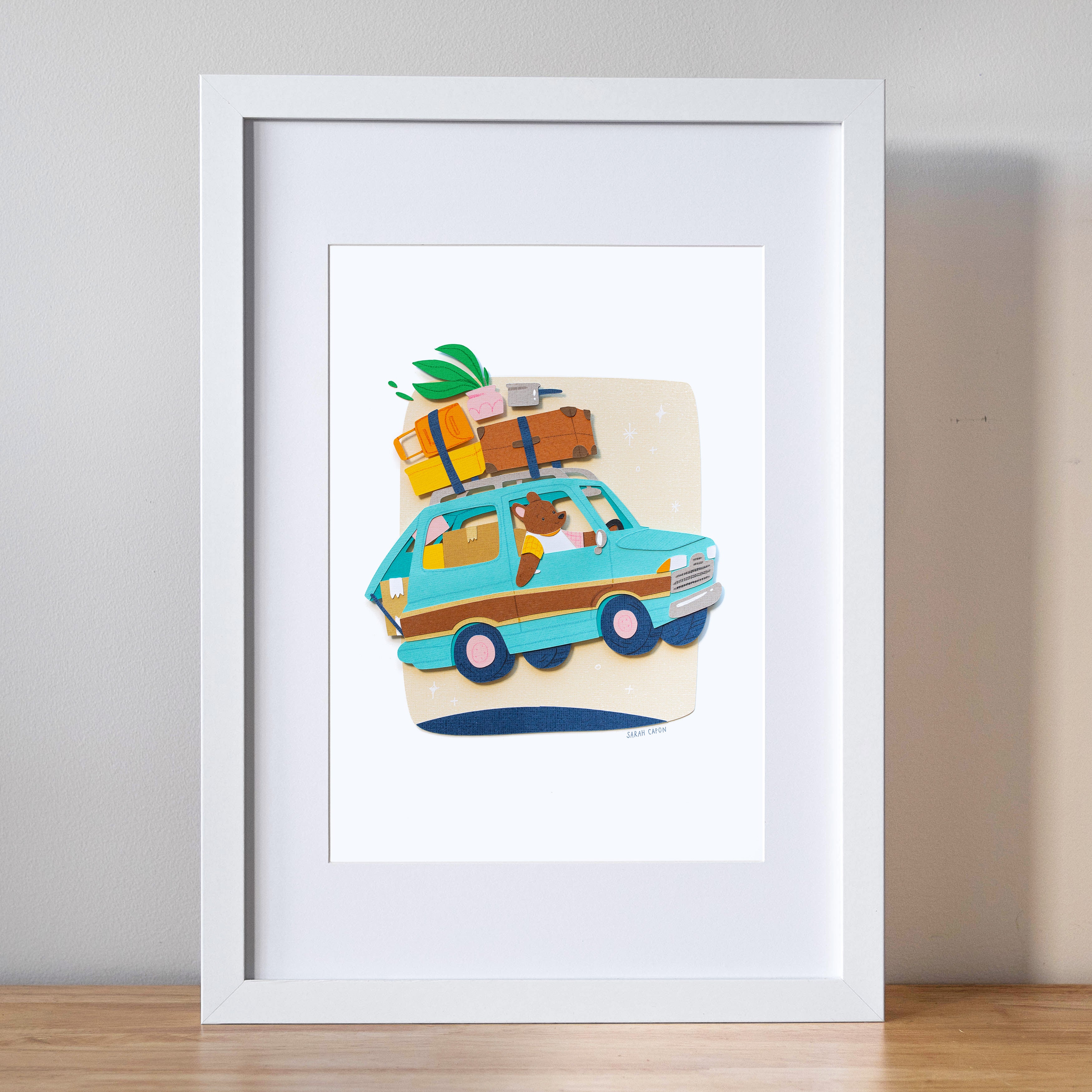 Bear on a Road Trip Print