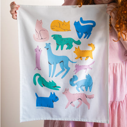 Dogs & Cats Tea Towel