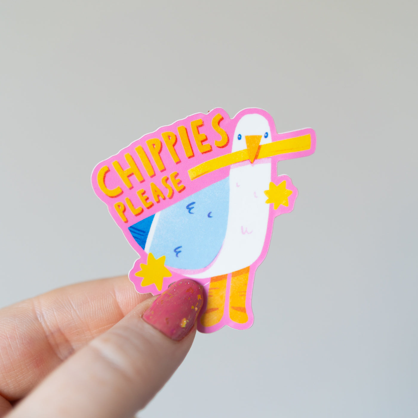 Chippies Please Seagull Sticker