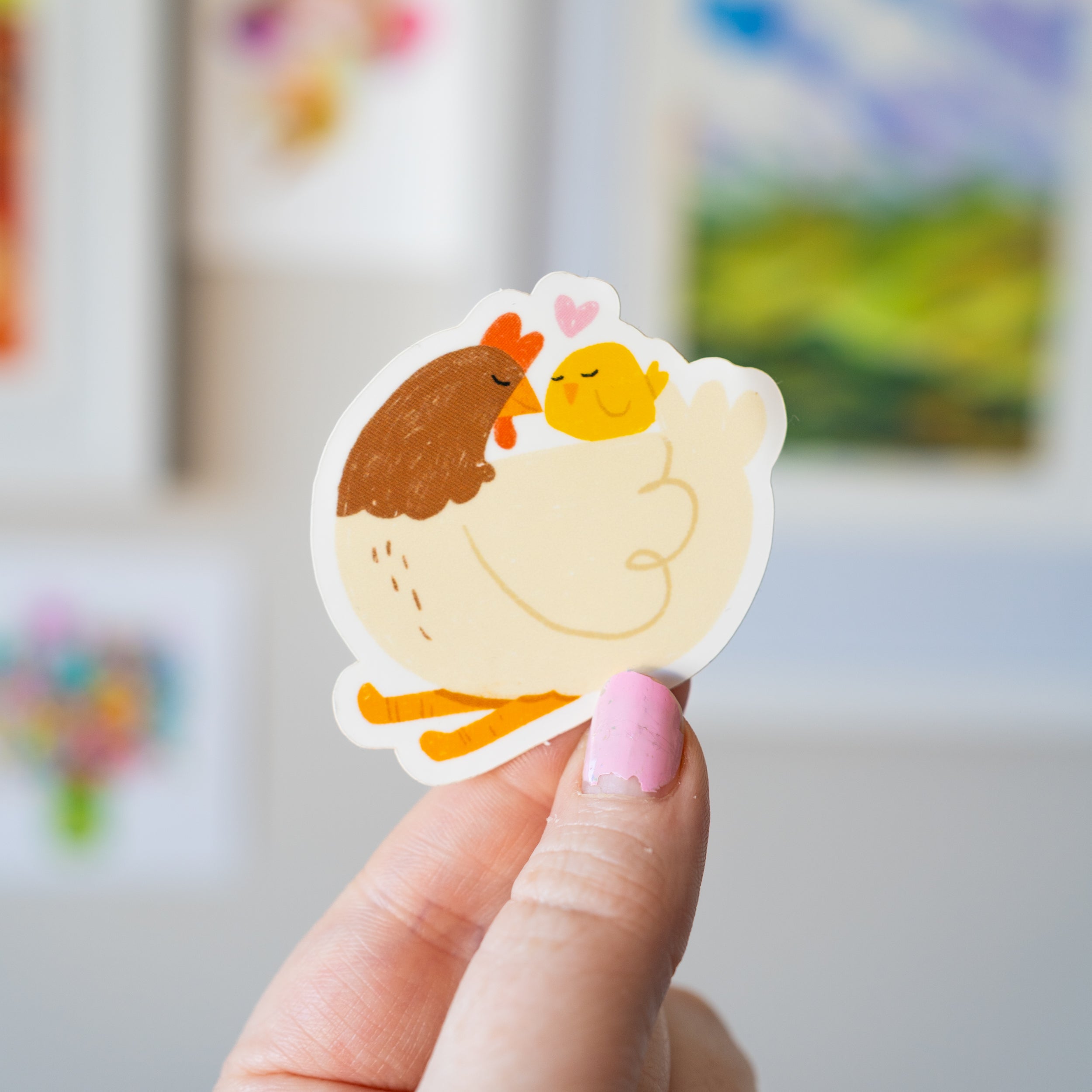 Chick & Hen Sticker