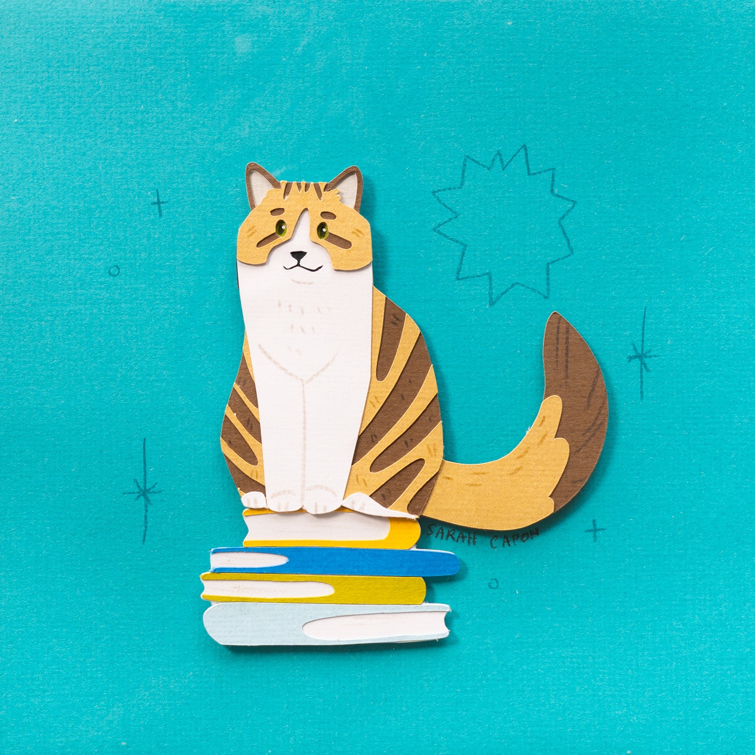 Tabby cats on Books