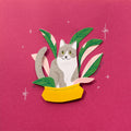 Grey and White Cats in Plants