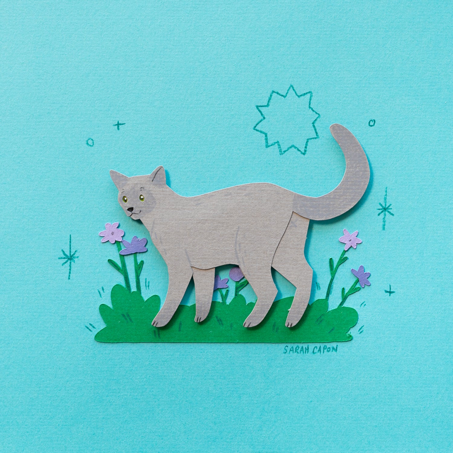 Cats Among Flowers