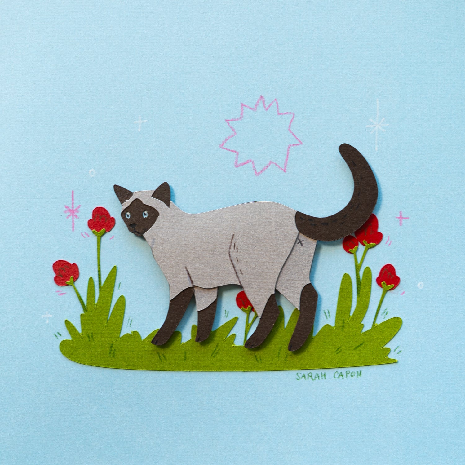 Cats Among Flowers