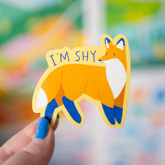 I'm Shy Fox Sticker