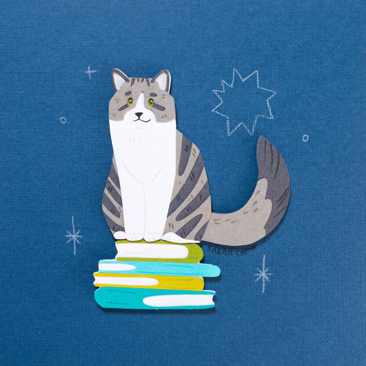 Tabby cats on Books